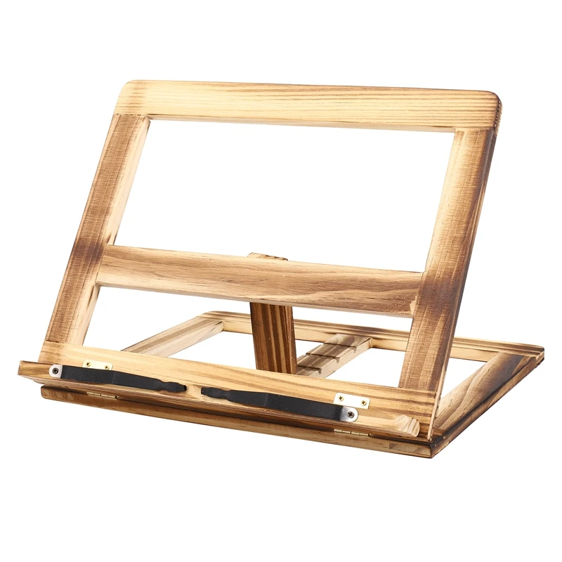 Support pliable pour livre de recettes, étagère de lecture à cadre en bois, support pour tablette et PC