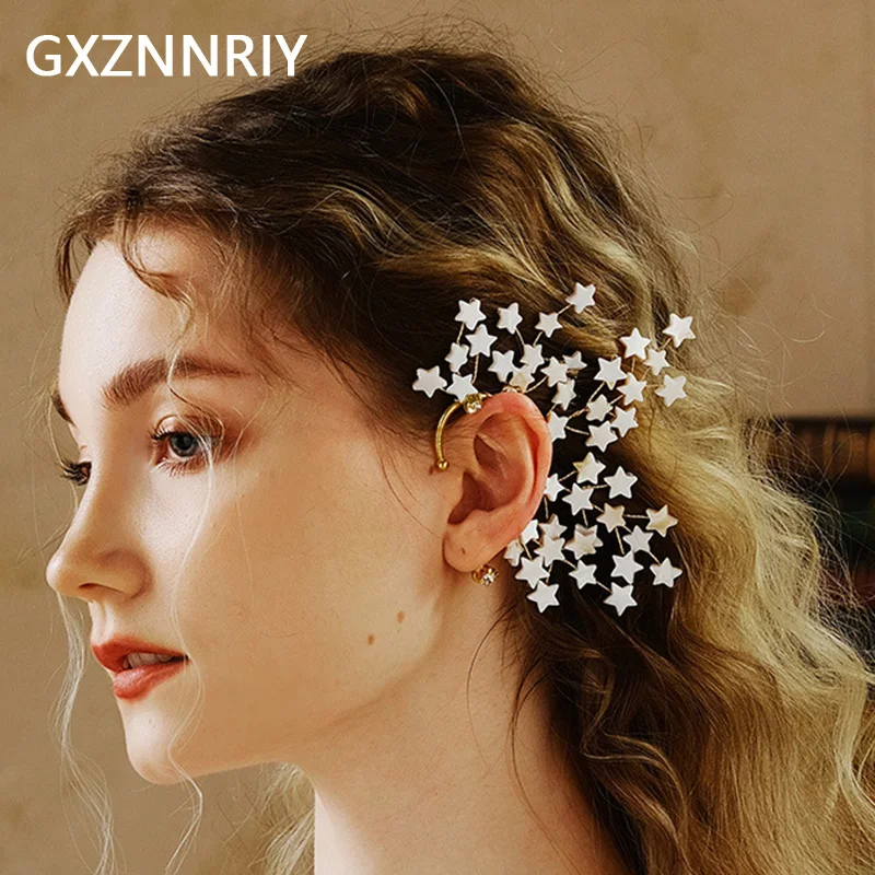 

Handmade Star Clip On Earrings for Women Accessories Gold Color New Fashion Rhinestone Earring Party Jewelry Prom Gift