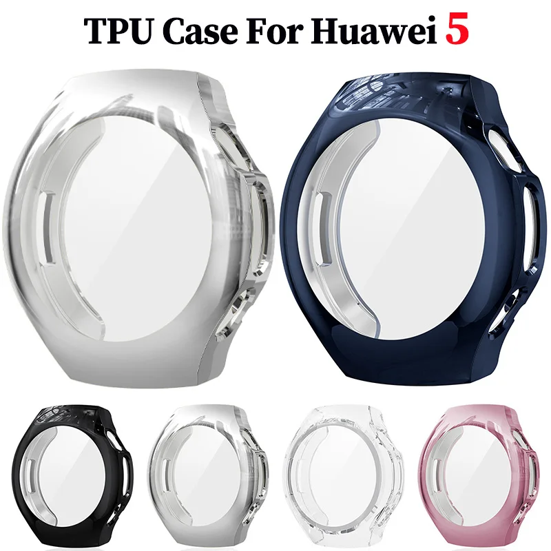 TPU Case for Huawei Watch 5 46mm 42mm Accessories All-Around Shockproof Protective Bumper Frame Shell for Huawei Watch5 46 Cover