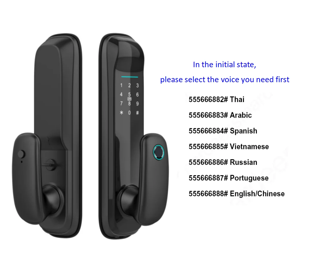 TTlock/Tuya Smart Door Lock with Fingerprint/Code/RFID Card/Key/APP unlock With biological fingerprint and 8 national languages