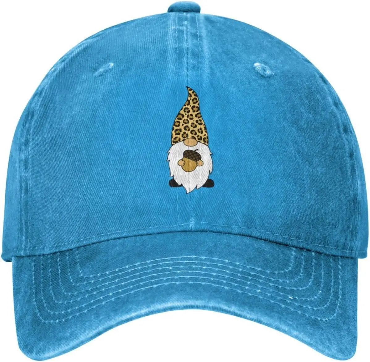 Gnome Fall Autumn Distressed Adjustable Washed Denim Mens Dad Trucker Hat Baseball Ball Cap for Men