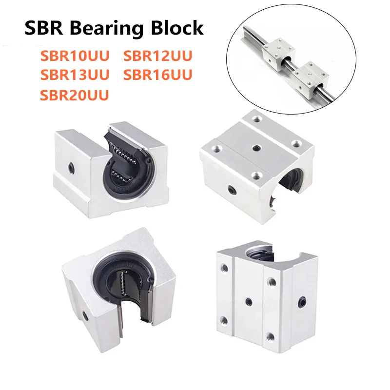 

1/2/8pcs/Lot SBR10UU/SBR12UU/SBR13UU/SBR16UU/SBR20UU SBR Bearing Slide Block SBR Linear Guide SBR10/SBR12/SBR13/SBR16/SBR20