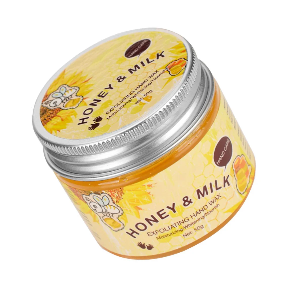 

50g Milk Honey Hands Care Wax Moisturizing Exfoliating Peel Off Hand Mask Repair Whitening Hydrating Nourish Dry Rough Skin