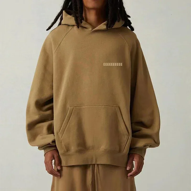 

2025 Season 8 Luxury Brand Men's Hoodies Chest Two Rows Flocked Letter Little Logo Top Quality Hoodies
