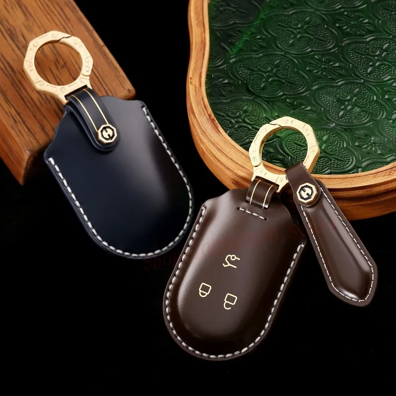 

Высококачественный индивидуальный чехол для ключей из натуральной кожи, защитный чехол для ключей, брелок для NIO ES6 ES8 ES7 ET5 ET7 EC6, автомобильный аксессуар