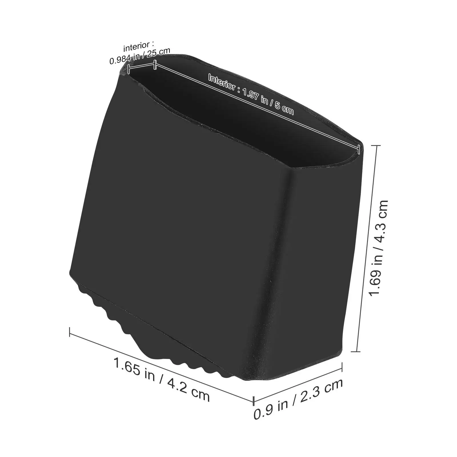 2 stücke Schwarz Gummi Anti Leiter Füße Schutz Abdeckungen 2X4 cm Faltbare Treppen Platz Fuß Pads Heimgebrauch Nicht skid Dicke Tragen