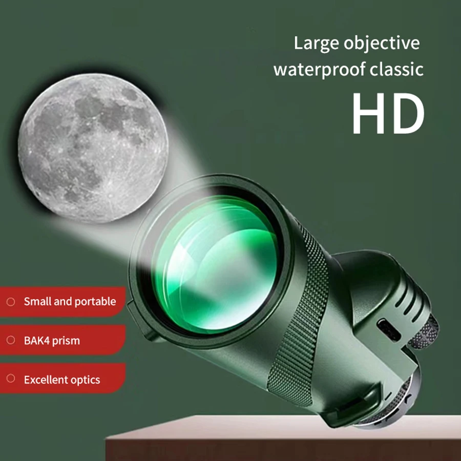 8x42 Telescope Monocular HD Portable BAK4 Prism High Magnification High Power Professional For Hunting Camping Hiking Concert