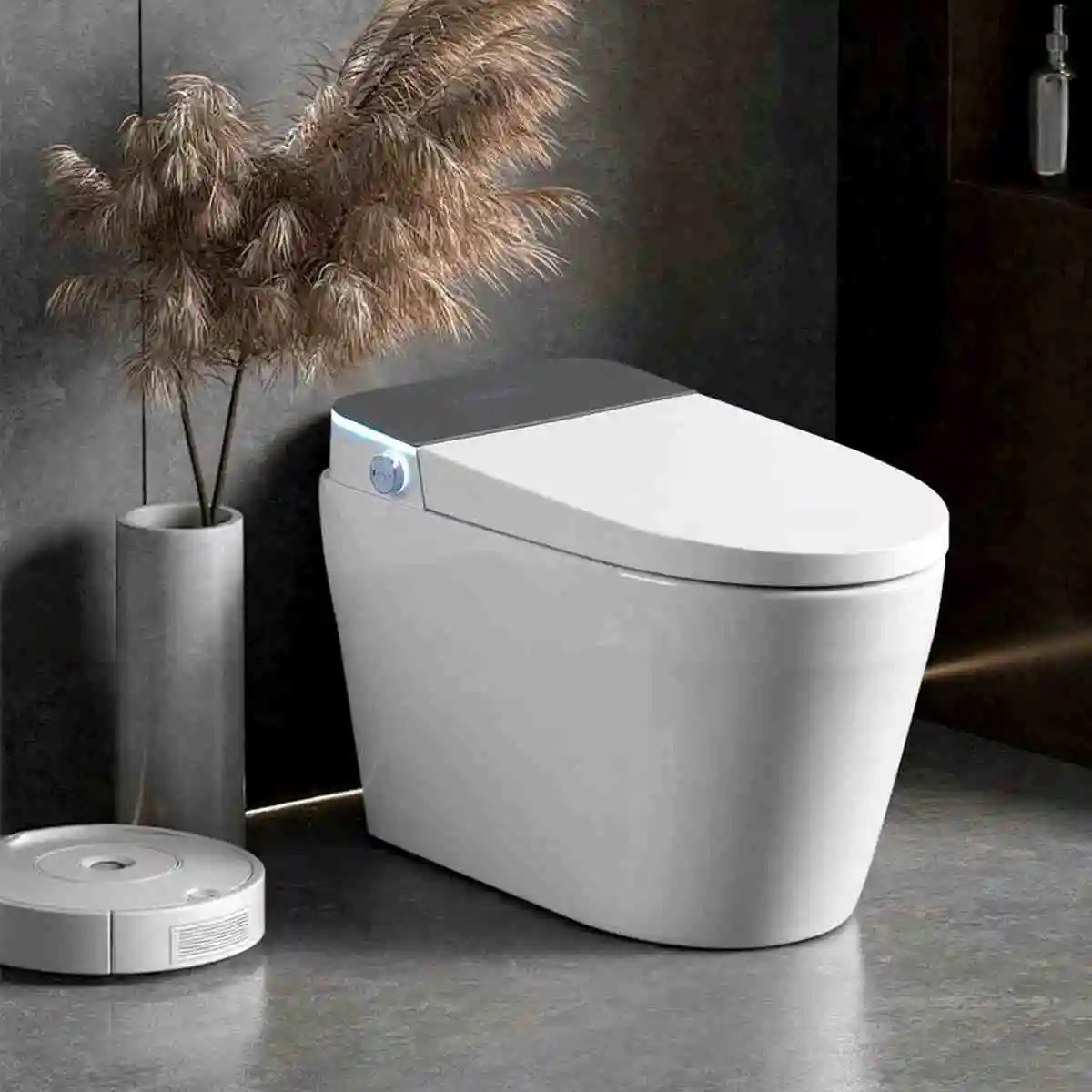 Modern Smart Toilet Bidet with Automatic Open Lid Flush Tank Heating Seat OEM