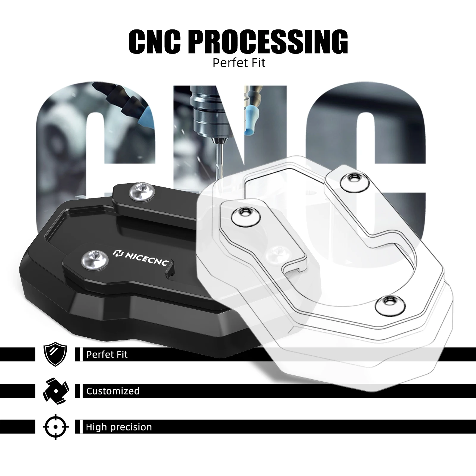 ل هارلي سبورتستر S RH1250S 2021-2024 2022 2023 حامل القدم الجانبي مسنده وسادة موسع #6