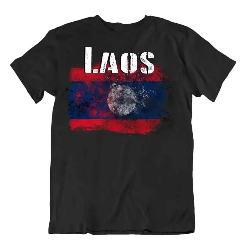 

Футболка с флагом Лаоса Топ Карта города Когвал Паха That Luang Pride Сувенир