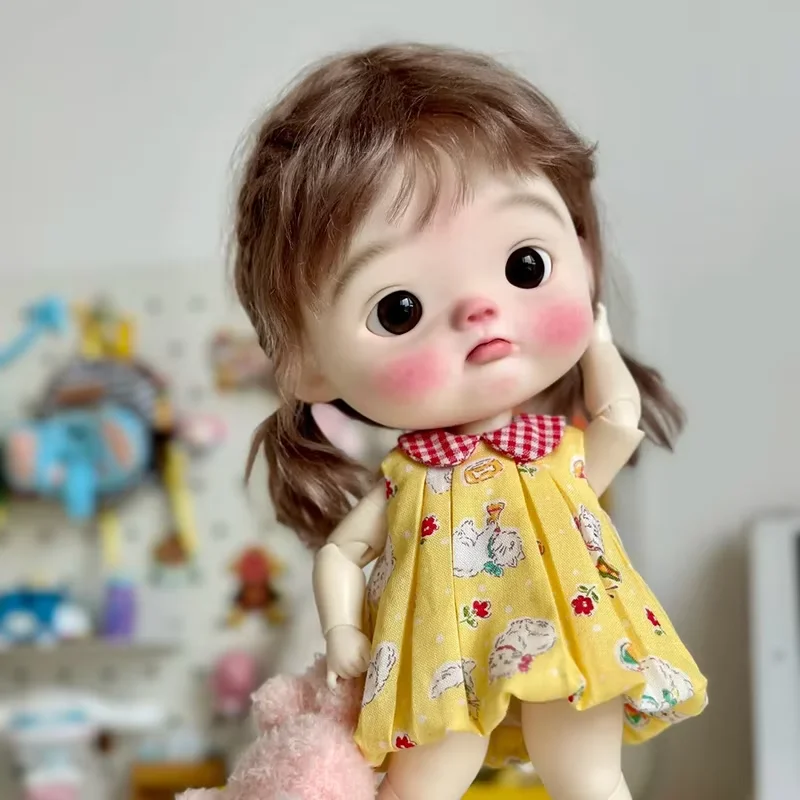 Poupée BJD 1/12 qbaby 12cm, garçon mignon à grosse tête, maquillage, jouet en résine de haute qualité, cadeau, poupées ange bébé, offres de poupées articulées