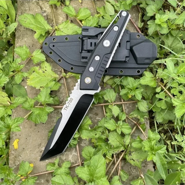 

Тяжелый нож Full-tang с лезвием танто, тактический охотничий нож для выживания в дикой природе, уличные боевые ножи для самообороны, инструмент для кемпинга EDC