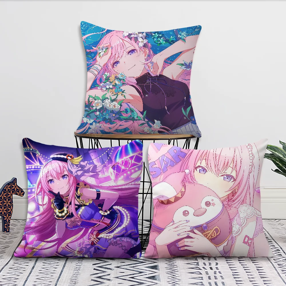 Funda de cojín Megurine para sofá, sala de estar, dormitorio, cabecero, respaldo, cojín cuadrado, funda de almohada virtual L-Luka Nap Time
