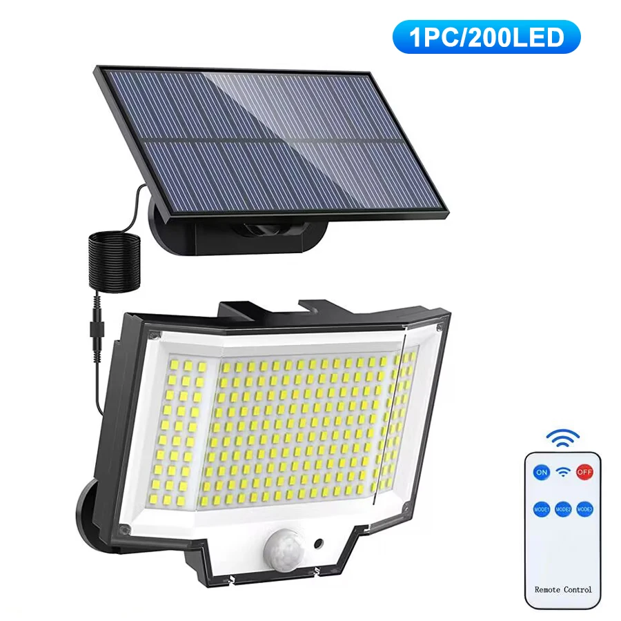 newstyle Solarleuchten für den Außenbereich, Bewegungsmelder, 200/348 LEDs, solarbetriebene Flutlichter, Fernbedienung, Sicherheitswandleuchten, wasserdicht, für Hof, Terrasse, Garten 6