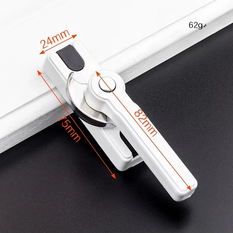 보험 초승달 잠금 장치 양방향 조정 가능한 왼쪽 및 오른쪽 푸시 풀 플라스틱 강철 도어 및 창 도난 방지 잠금 장치