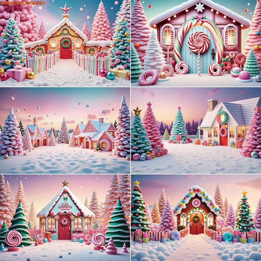 

Christmas 2024 Background Photography Window Xmas Tree New Year Photocall Backdrop Children Photo Studio Photocall Props