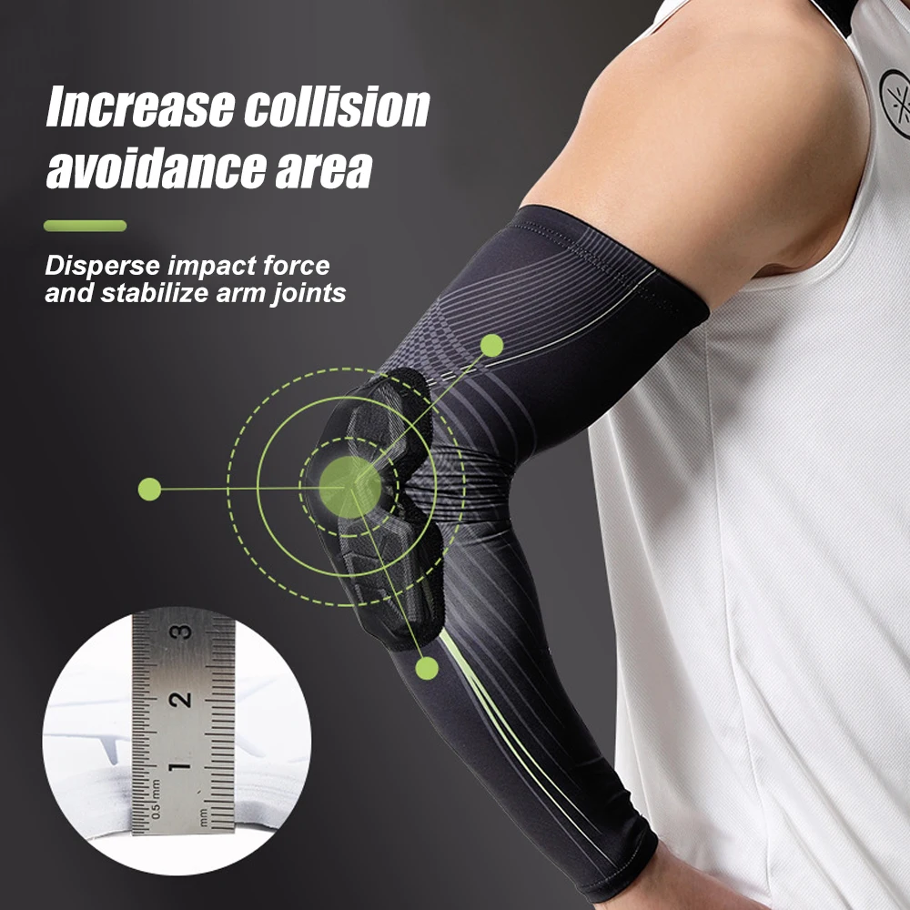 1 PCS Sports Elbow Pads, Basketball Shooter Sleeves Men, Women Collision Avoidance Padded Elbow for Volleyball Football Baseball