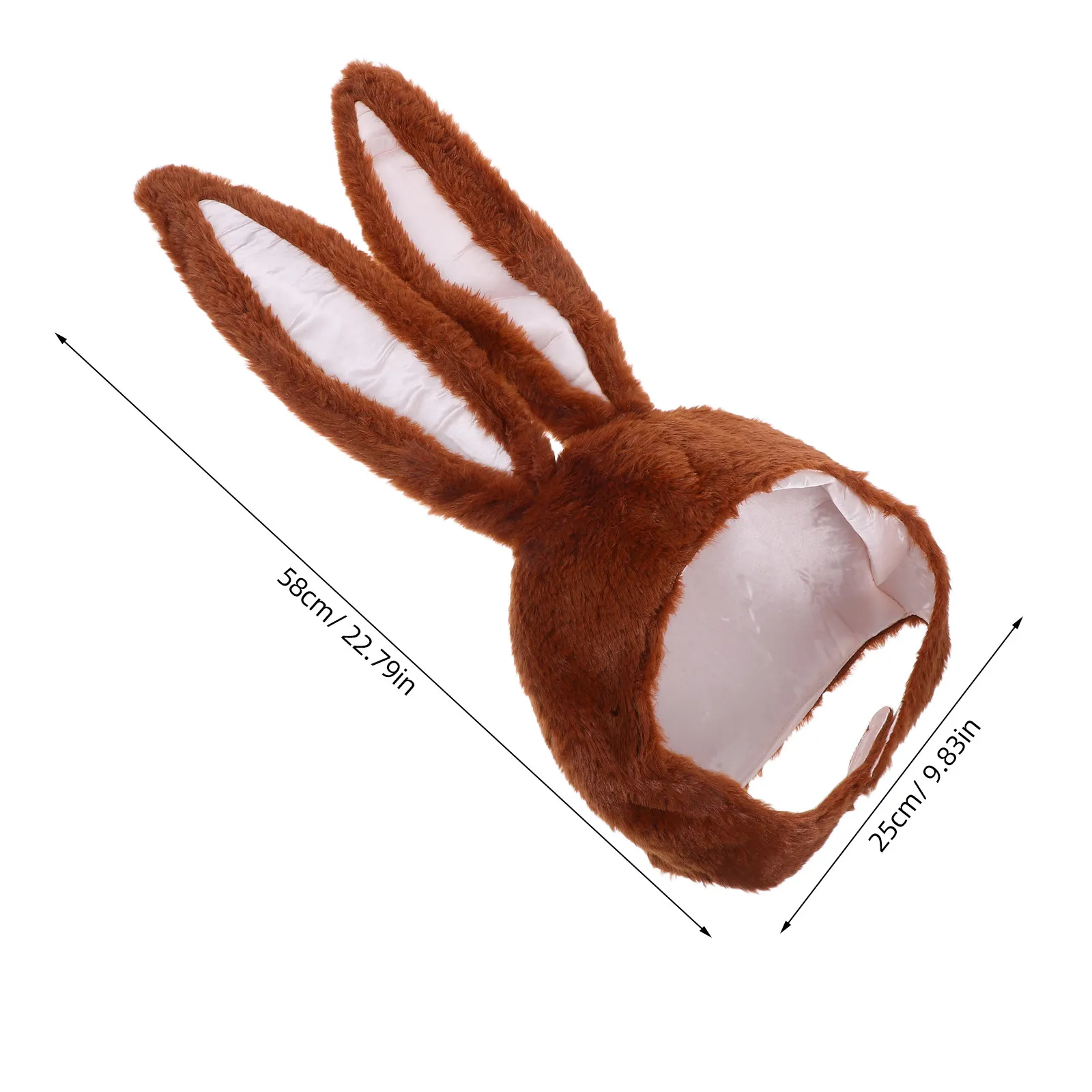 Gorro de conejo con orejas de conejo para mujeres y niñas, accesorio para fotos de fiesta, sombrero de dibujos animados resistente al desgaste, color marrón