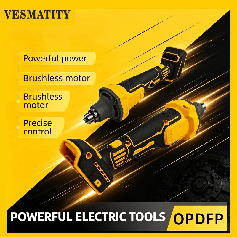 Brushless Die Grinder 4 Gears Straight Grinder Chuck Grinding Polishing Engraving Tool for Dewalt 18V 20V Battery Pro Max