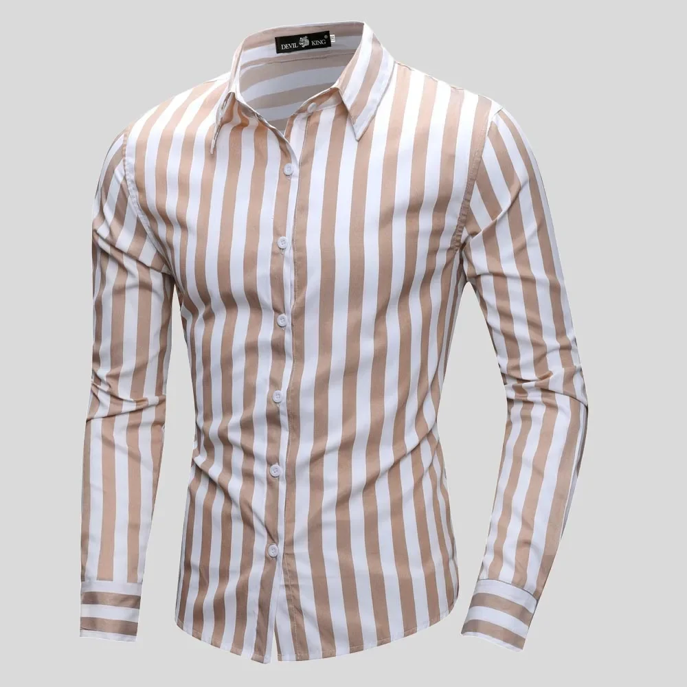 

Men's Plaid stripe Cotton Dress Shirts Male High Quality Long Sleeve Slim Fit Business Casual Shirt Plus Size S-2XL