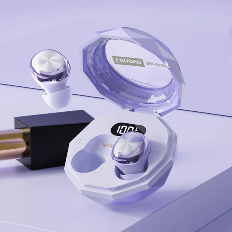 Lenovo LE206 Mini Sleep Earphones Wireless Invisible Sleep Earbuds Tiny Hidden Earphones Bluetooth 6.0 Headphone Noise Reduction