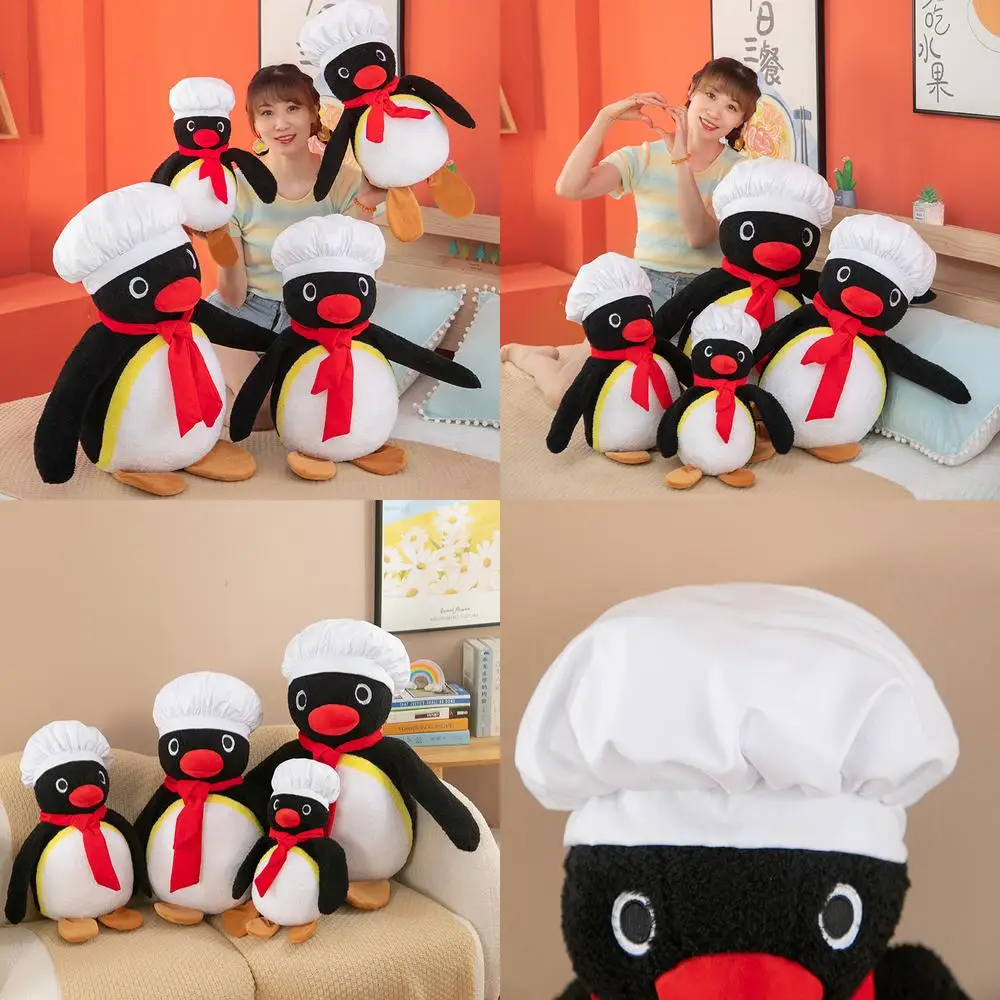 

Kawaii плюшевая кукла-повар-пингвин, мягкая игрушка, подарок на день рождения для детей, мальчиков и девочек, милая плюшевая подарочная сумка на День святого Валентина, плюшевое животное