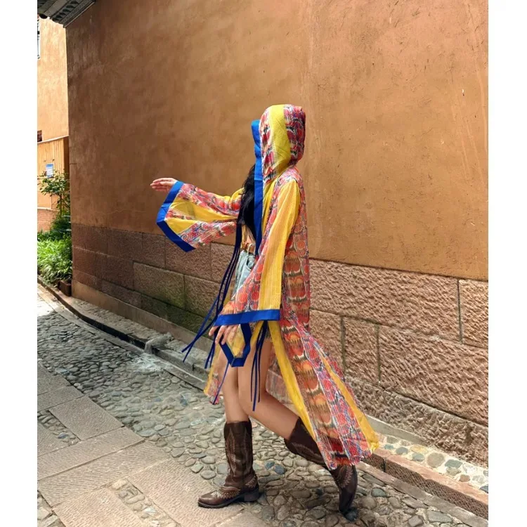 Национальная прозрачная накидка для бикини, женская пляжная накидка, кружевное летнее женское классическое платье в стиле бохо, праздничная пляжная одежда с капюшоном для путешествий