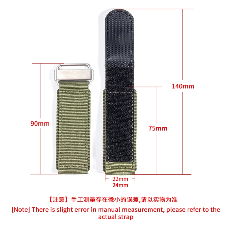 Nylon Watch Strap for Breitling Bell & Ross Thickened Nylon Watchband BR Hook and Loop Fastener Woven Belt 22mm Men