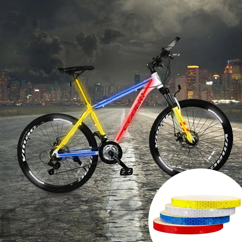 Reflective Tape PVC Bicycle Wheels Reflect Fluorescent Stickers Bike Reflective Sticker Strip Tape For Cycling Warning Safety