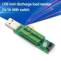 USB Port Mini Discharge Load Resistor Digital Current Voltage Meter Tester 2A/1A With Switch 1A Green Led / 2A Red Led