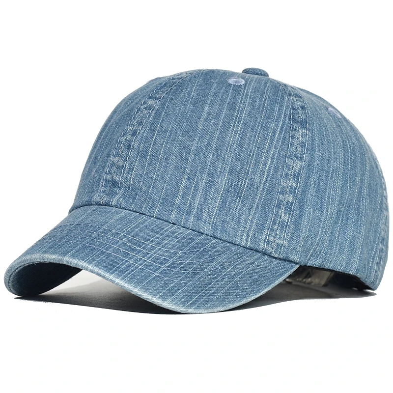 Short Brim Denim Baseball Cap Men Women Fashion Dad Hat Casual Adjustable Trucker Style Low Profile