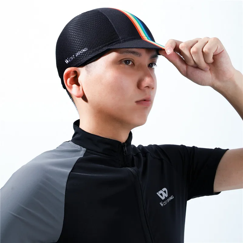 WEST BIKING Summer Cycling Caps Ice Silk Anti-UV Sports Bicycle Cap Men Women Cool Breathable Helmet Liner Hat Cycling Equipment