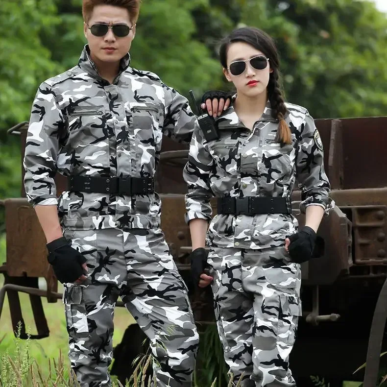 Camo Suit Spring and Summer Training Suit Full Set of Wear-resistant Labor Protection Work Clothes