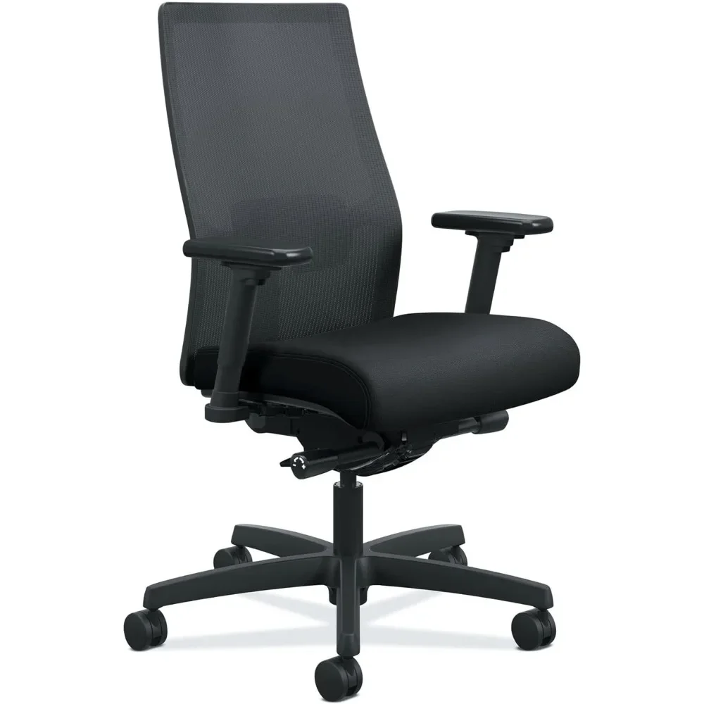 

2.0 Ergonomic Office Chair Mesh Back with Synchro-Tilt Recline, Lumbar Support, Swivel Wheels - Executive Black