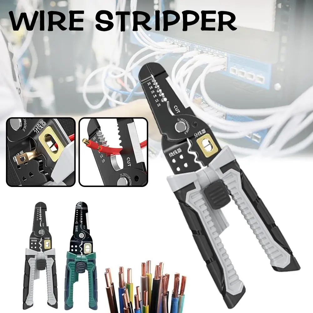 Multifunction Wire Stripper Pulling Plier Cutter Repairing Crimping Electrical Stripping Scissors Plier Tool Hand F5A7