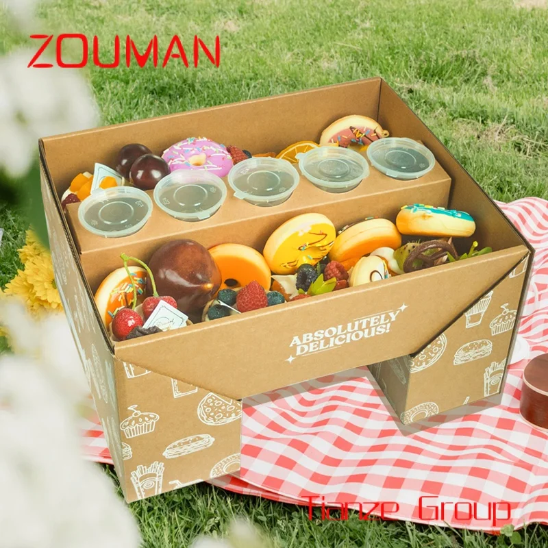 HolSauce Paper Flip Box, Party Chocolate Favorite, Embalagem de catering, Platter Box com Parti, Atacado, Flip Box