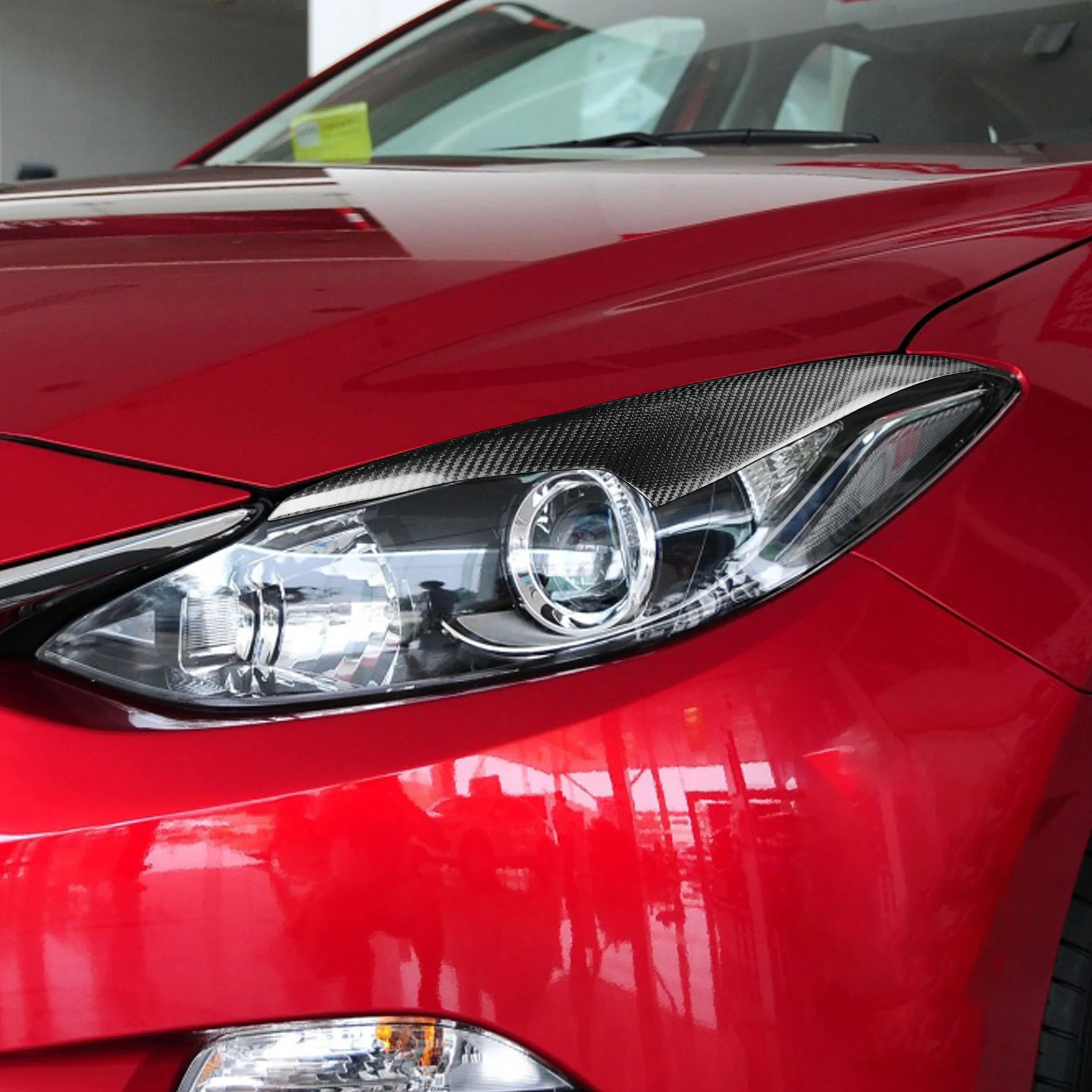 

GEFENSI автомобильная фара, наклейка на брови, веки, накладка для MAZDA-3 Mazda 3 Axela 2016 2017, настоящее углеродное волокно