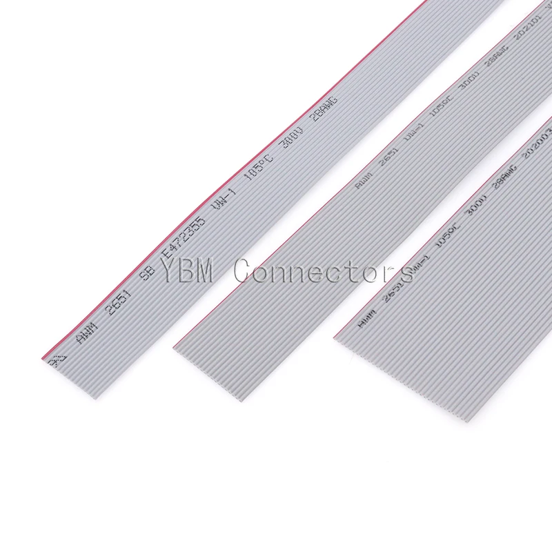 

1 Meters 6/8/10/14/16/20/24/26/30/34/40 Pin Way Gray Flat Cable FC Flat Wire 1.27mm Pitch for 2.54mm FC IDC Connectors Resistor