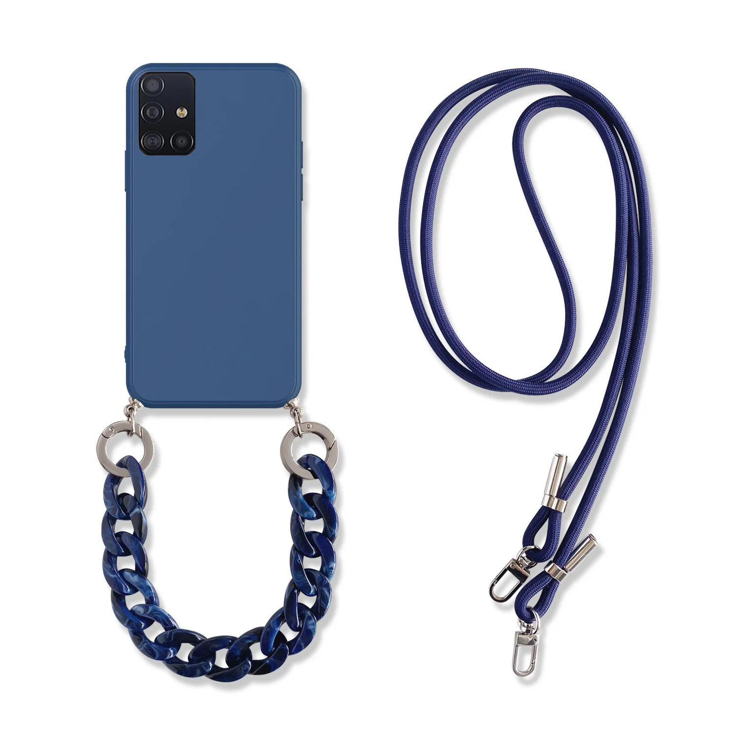 Crossbody Lanyard Necklace Marble Chain Silicone Case for Samsung Galaxy Note 20 Ultra 10 Plus 9 8 Wrist Strap Cover