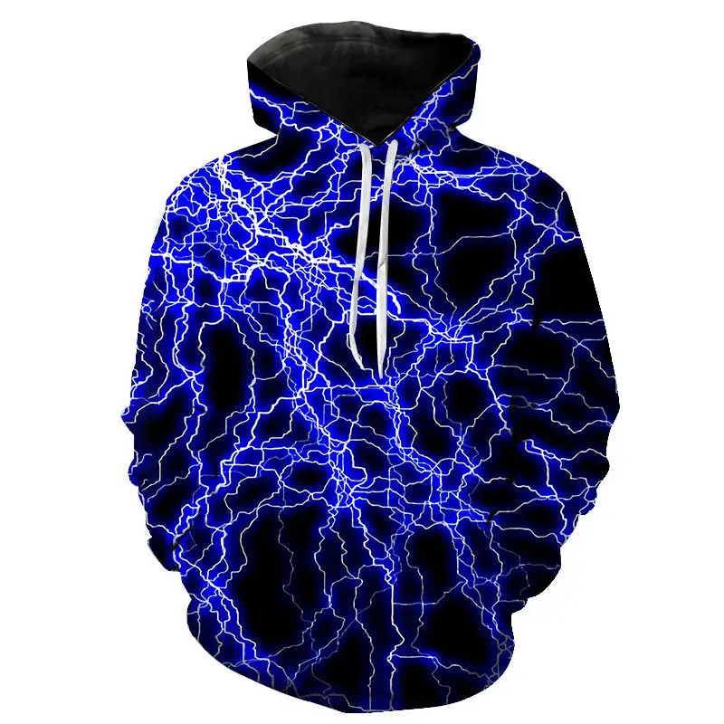 Men Women Children Lightning Sweatshirts 3D Printed Pullover Long Sleeve Boy Girl Kids Hoodies Streetwear Casual Hooded Jacket