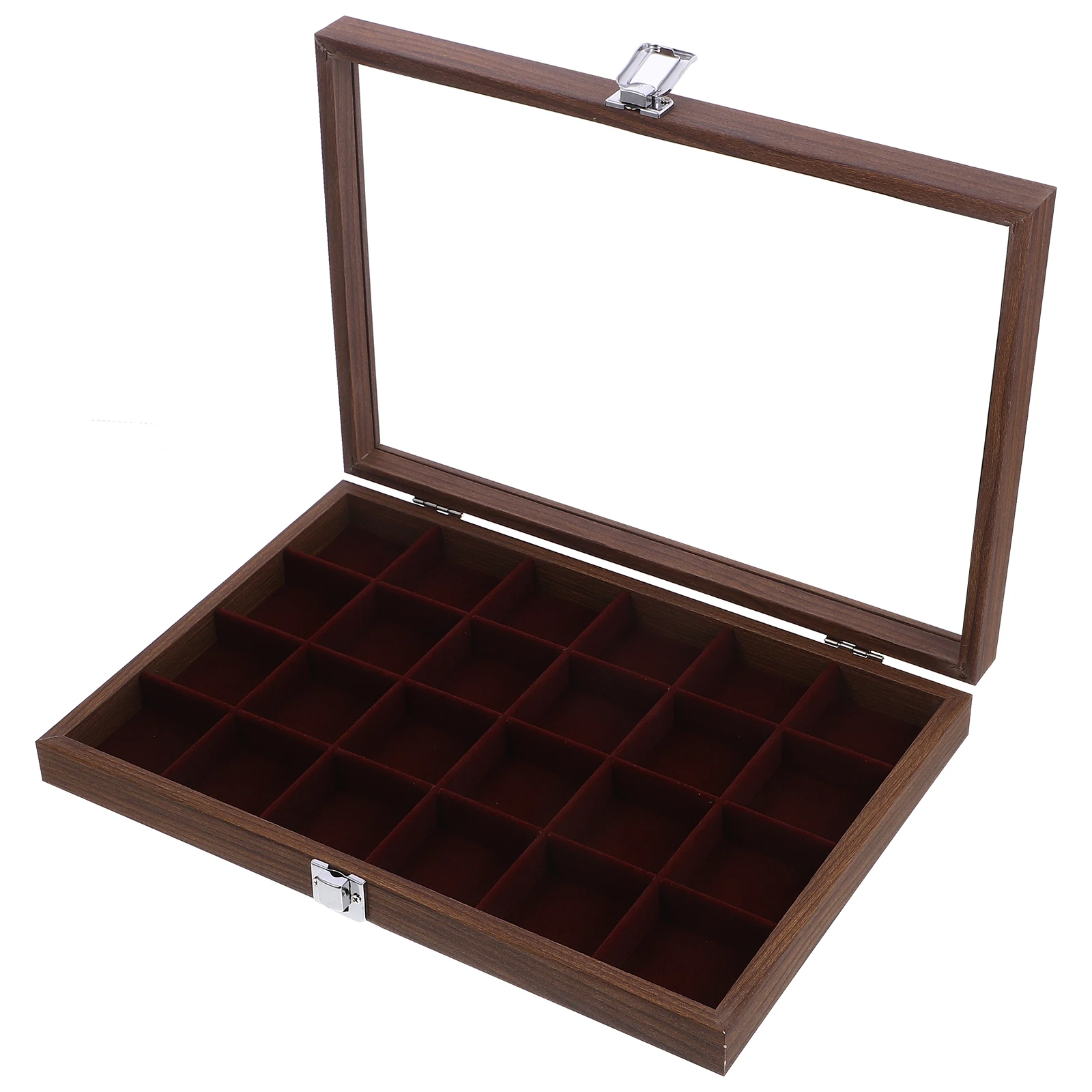 

24 Grids Transparent Glass Bag Storage Box Organizer Lid Compact Coffee Station Sugar Holder Desktop Packet Pantry Container