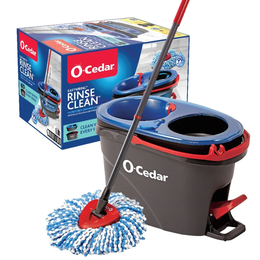 

RinseClean Spin Mop With 2-Tank System and Microfiber Mop Head