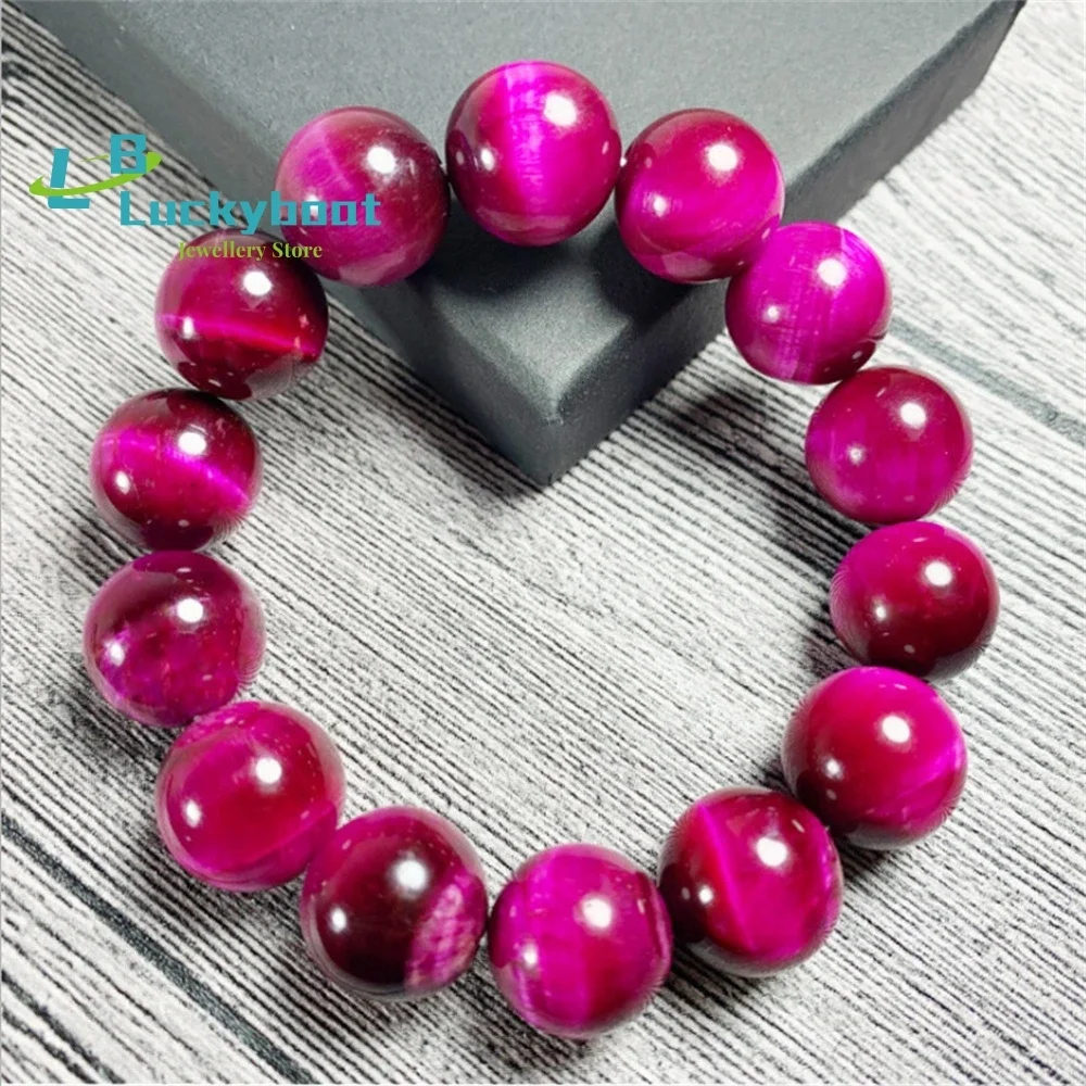 

Natural Tiger Eye Stone 7A Grade Rose Red Gemstone Simple Bracelet