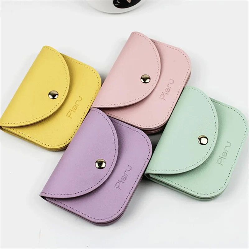 Fashion PU Purses For Women With Snap Button Coin Wallet Document Holder Coin Purse Children's Bag Girls Purse