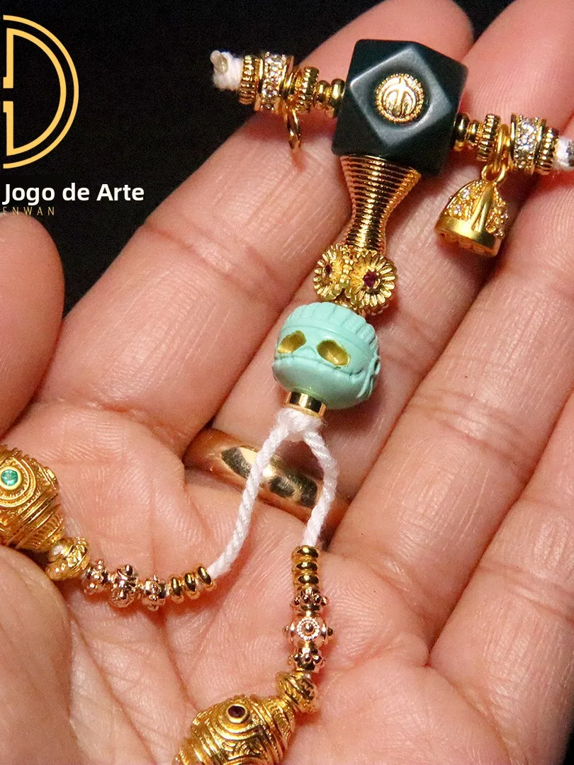 オリジナルスノーパガラス仏頭セットロングストリング三連スペーサーパールダイヤモンドファッションジュエリーdiyアクセサリー