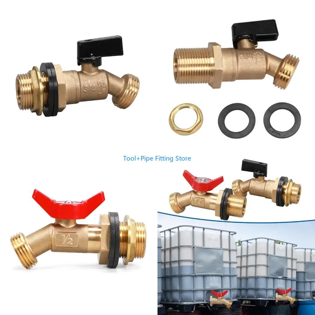 F92B Sturdy Brass Rainwater Faucet Connectors for Home Plumbing and Renovations with Random Gasket Color Daily Casual Use
