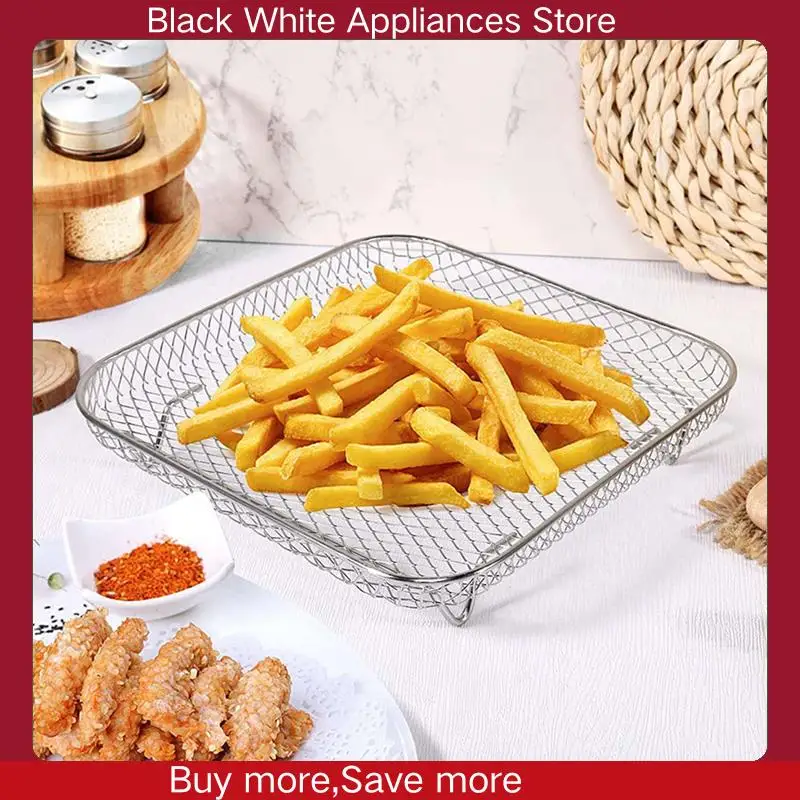 2X Drie-Tier Air Friteuse Grillrek Rvs Airfryer Tool Bakplaat Roosteren Koken Rack Air Friteuses-CLIM