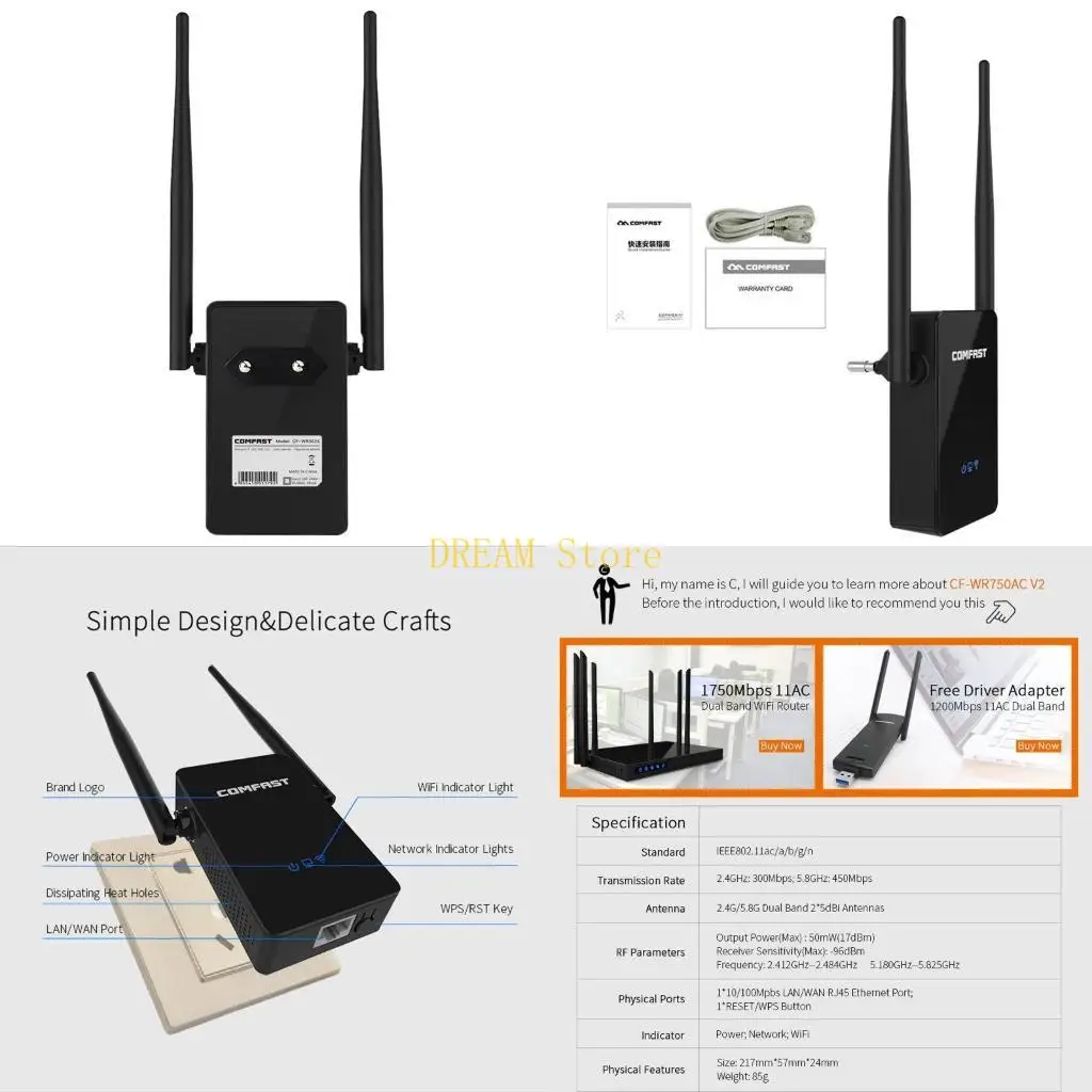 

300Mbps WiFi Repeater WiFi Extender Amplifier WiFi Wi Fi Long Wireless Wi-Fi Repeater Accessories best sale