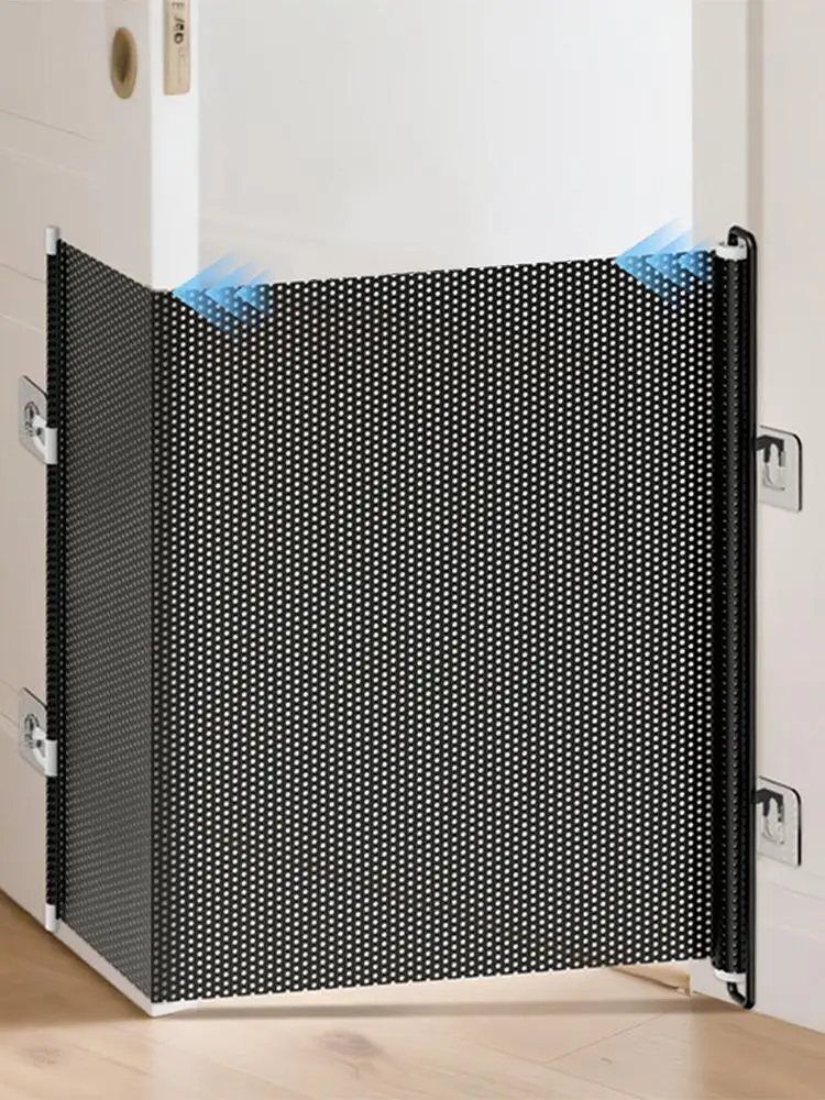 Puerta extensible para escaleras, puerta de seguridad retráctil para perros, pantalla protectora, malla de protección para balcones y pasillos