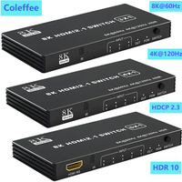 HDMI 2.1 Switch Splitter 120Hz 3/4/5-port HDMI 4K 120Hz Splitter Switcher CEC 48gbps HDMI 2.1 Switch 8K with remote Dolby Vison